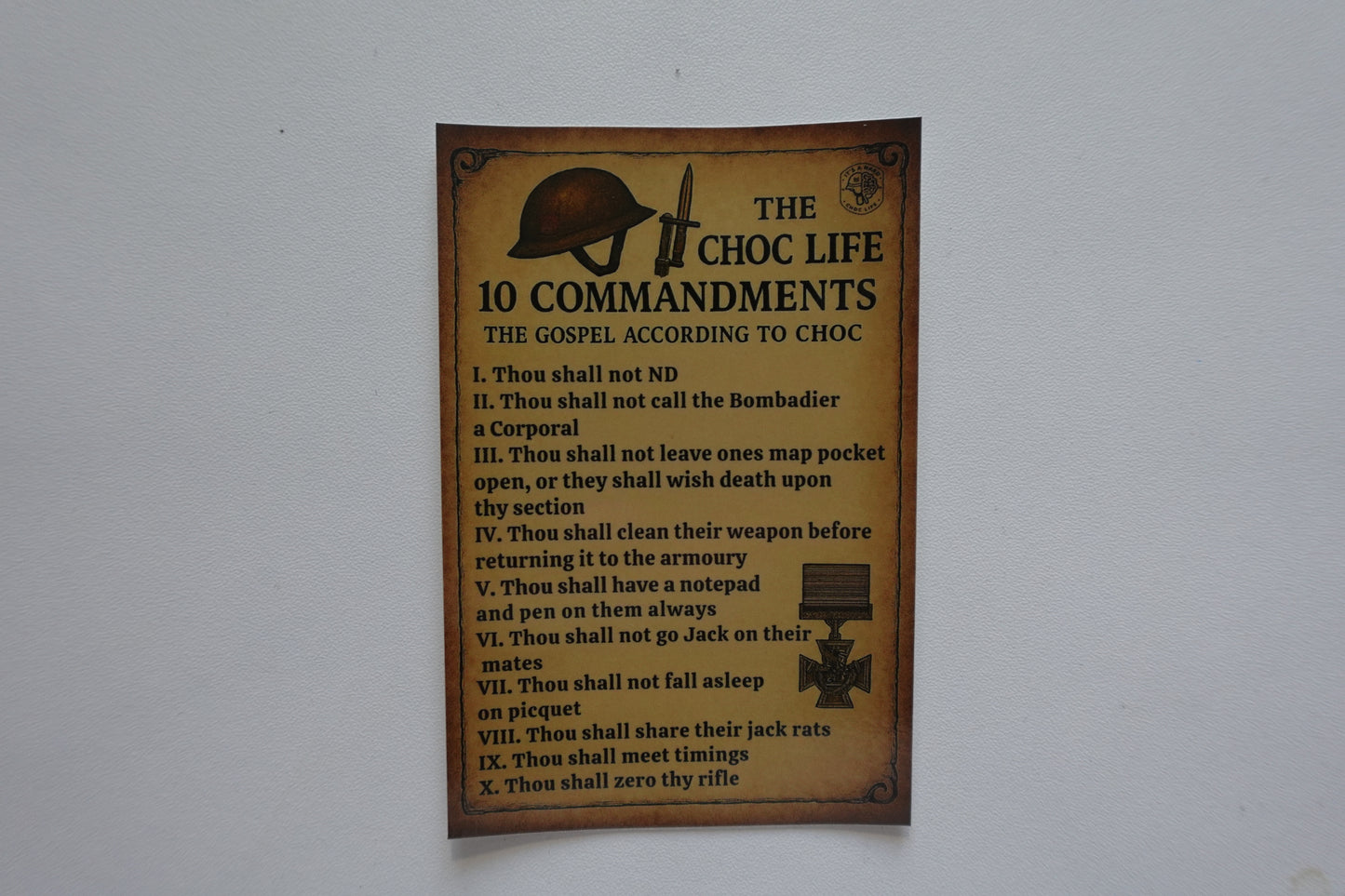 It's a Hard Choc Life - 10 Commandments