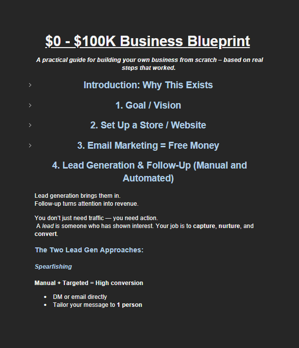 $0 - $100k Business Blueprint