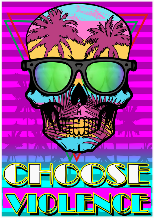 Retro Skull Choose Violence