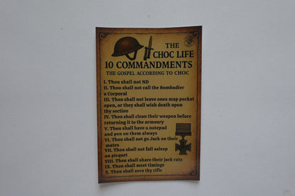 It's a Hard Choc Life - 10 Commandments