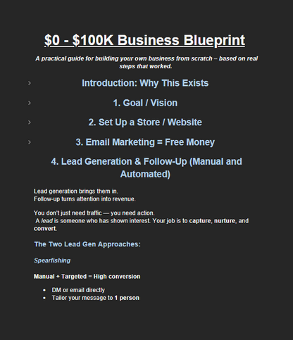 $0 - $100k Business Blueprint